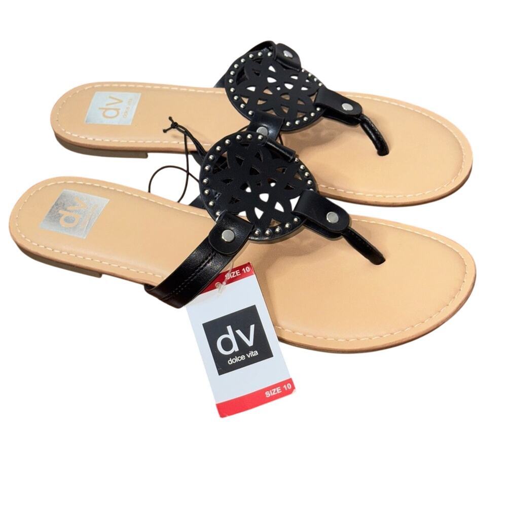 Dolce Vita Gionna Ladies Laser Cut Medallion Sandal Black Size 10 NEW